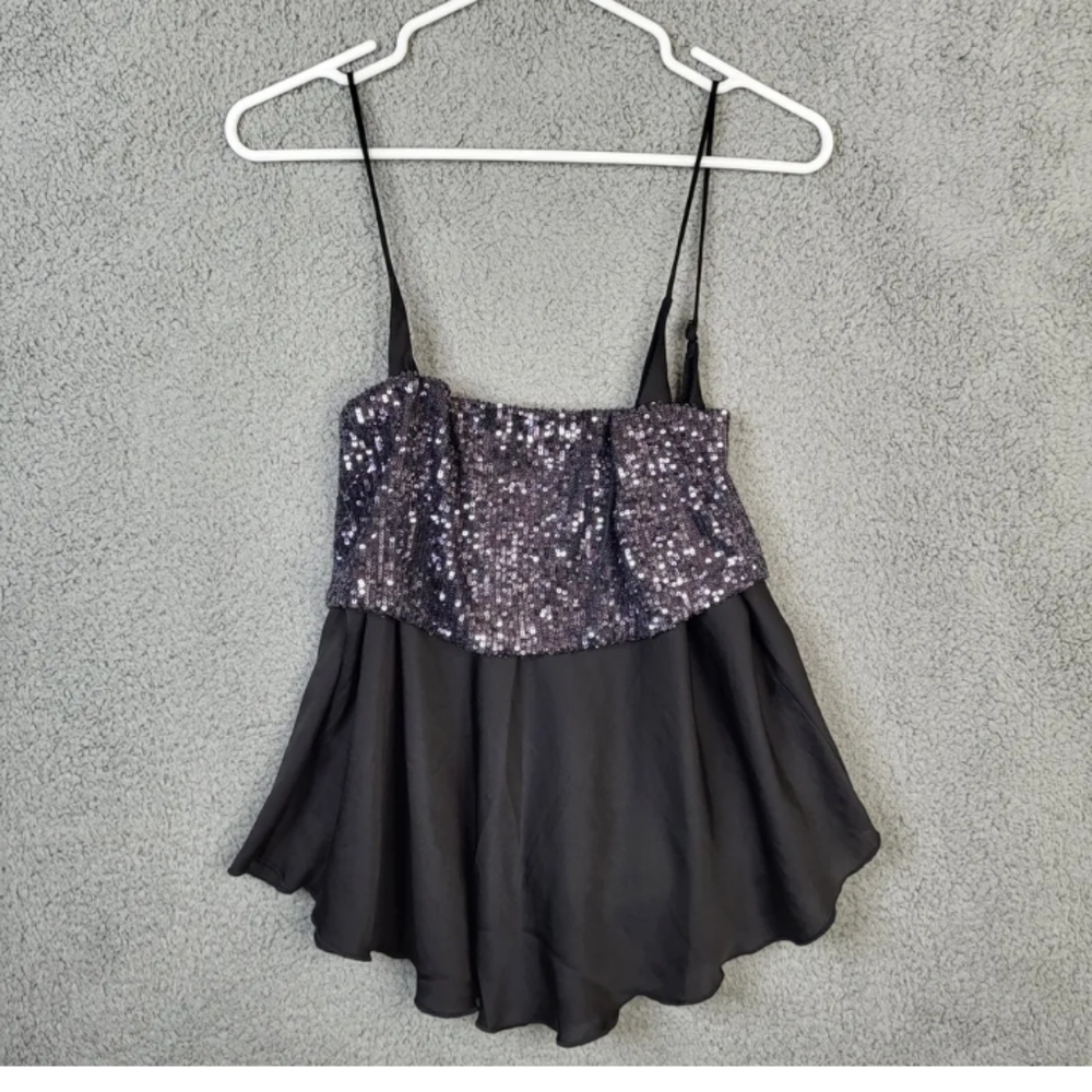 Free people waist length glitter top, small